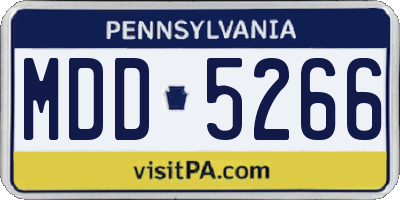 PA license plate MDD5266