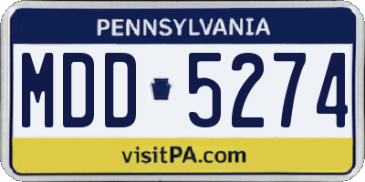 PA license plate MDD5274