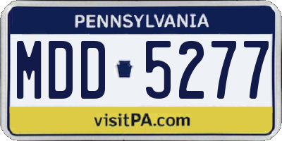 PA license plate MDD5277