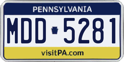 PA license plate MDD5281