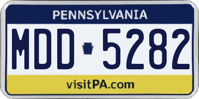 PA license plate MDD5282