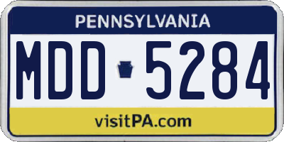 PA license plate MDD5284