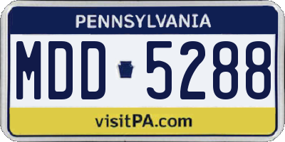 PA license plate MDD5288