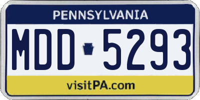 PA license plate MDD5293
