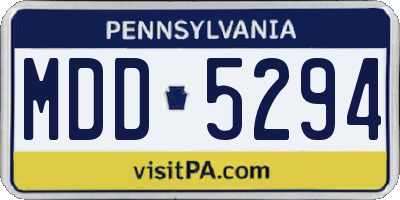 PA license plate MDD5294