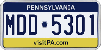 PA license plate MDD5301