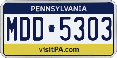 PA license plate MDD5303