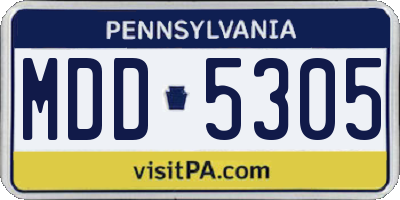 PA license plate MDD5305