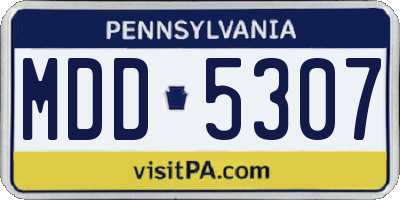 PA license plate MDD5307