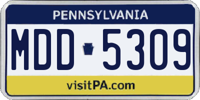 PA license plate MDD5309