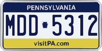 PA license plate MDD5312