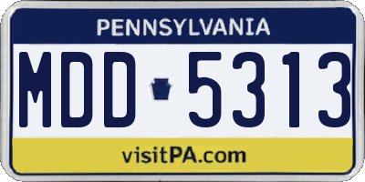 PA license plate MDD5313