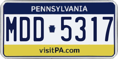 PA license plate MDD5317