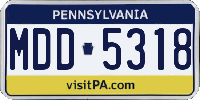 PA license plate MDD5318
