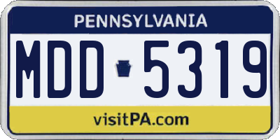 PA license plate MDD5319