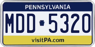 PA license plate MDD5320