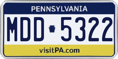PA license plate MDD5322