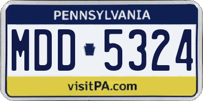 PA license plate MDD5324