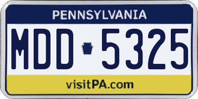 PA license plate MDD5325