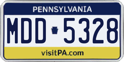 PA license plate MDD5328