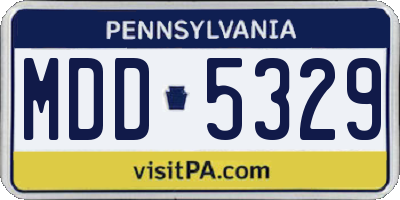 PA license plate MDD5329