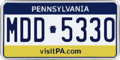 PA license plate MDD5330