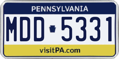 PA license plate MDD5331