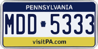 PA license plate MDD5333