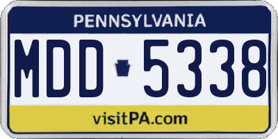 PA license plate MDD5338