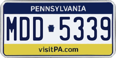 PA license plate MDD5339