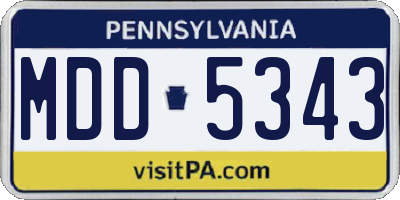 PA license plate MDD5343