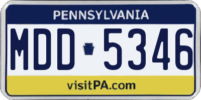 PA license plate MDD5346