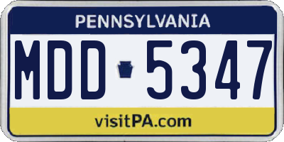 PA license plate MDD5347