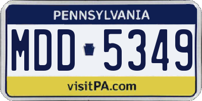 PA license plate MDD5349