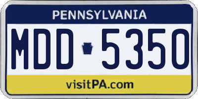 PA license plate MDD5350