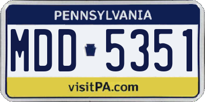 PA license plate MDD5351