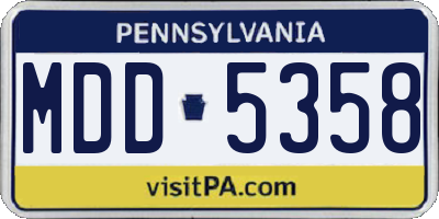 PA license plate MDD5358