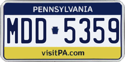 PA license plate MDD5359