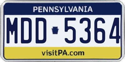 PA license plate MDD5364