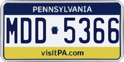 PA license plate MDD5366