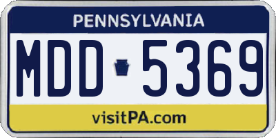 PA license plate MDD5369