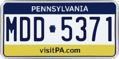 PA license plate MDD5371