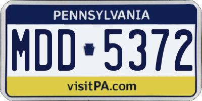 PA license plate MDD5372