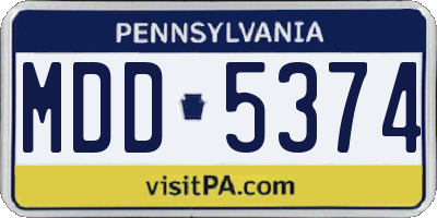 PA license plate MDD5374