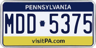 PA license plate MDD5375