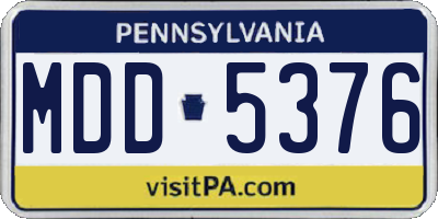 PA license plate MDD5376