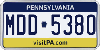 PA license plate MDD5380