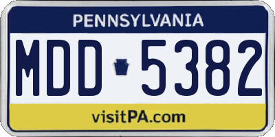 PA license plate MDD5382