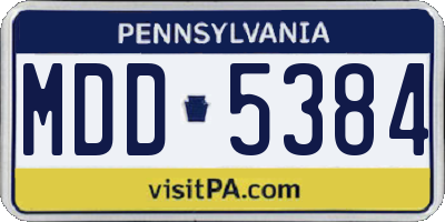 PA license plate MDD5384