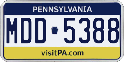 PA license plate MDD5388
